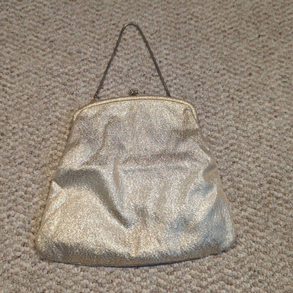 Vintage Ingber Purse Handbag Gold Chain Handle Cocktail Prom Glam Formal